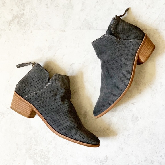 Dolce Vita Shoes - Dolce Vita Gray Perforated Karsen Ankle Boots 7.5